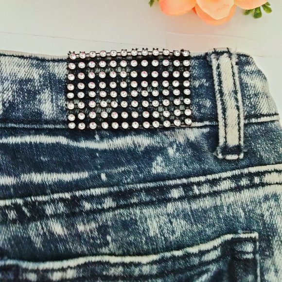 Acid Wash Twelve K Womens Destroyed Jeans - Picture 13 of 15